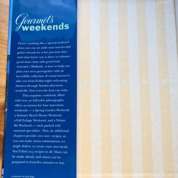 Gourmet's Weekends Seasonal Menus and Recipes for Casual Gatherings Hardcover - Picture 6 of 8